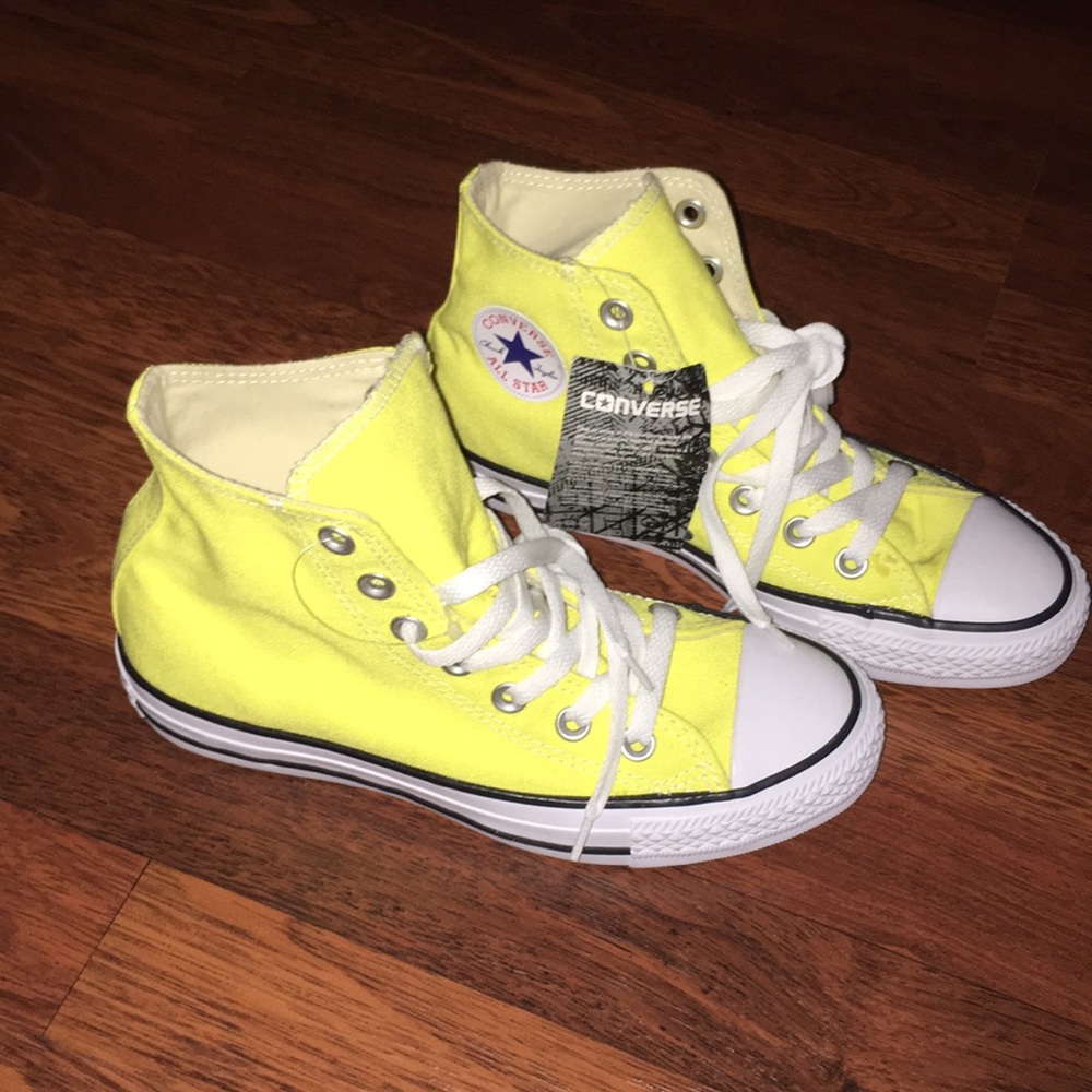 Yellow high top converse (Men's 4; Women's 6)